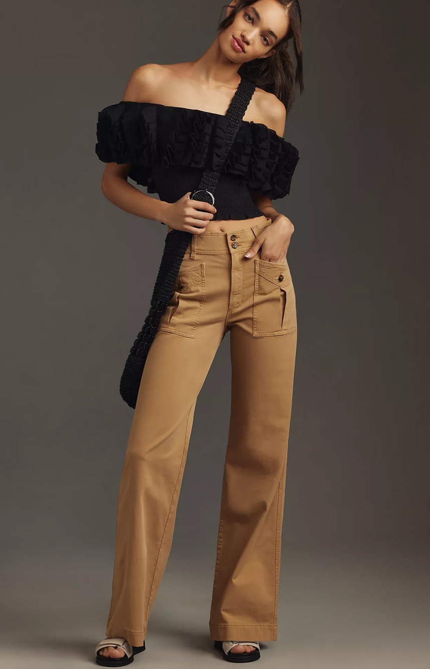 New Joe's Jeans Wide-Leg Tan Cargo Pants - 32 waist